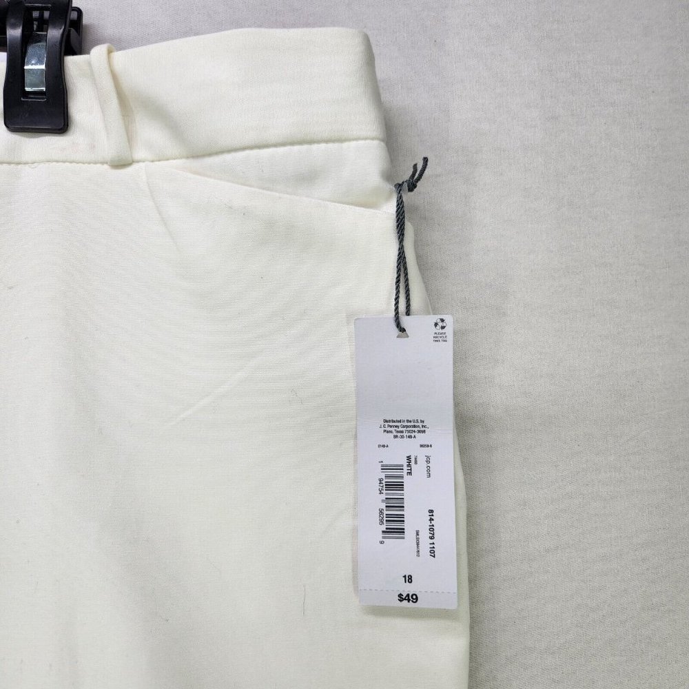 Liz Claiborne Womens Ankle Capri Stretch Pants Size 18 Career Emma Classic White - Picture 12 of 15